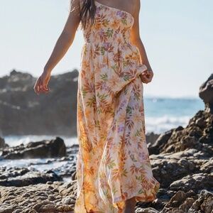 Billabong Warmer Days One Shoulder Maxi Dress - Peach Whip